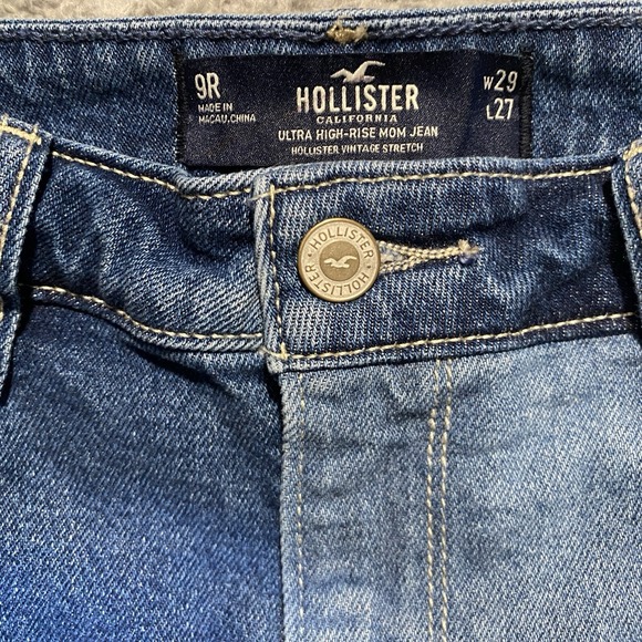 Hollister Ultra High Rise Mom Jeans Size‎ 9R Patchwork Vintage Stretch - Picture 4 of 11
